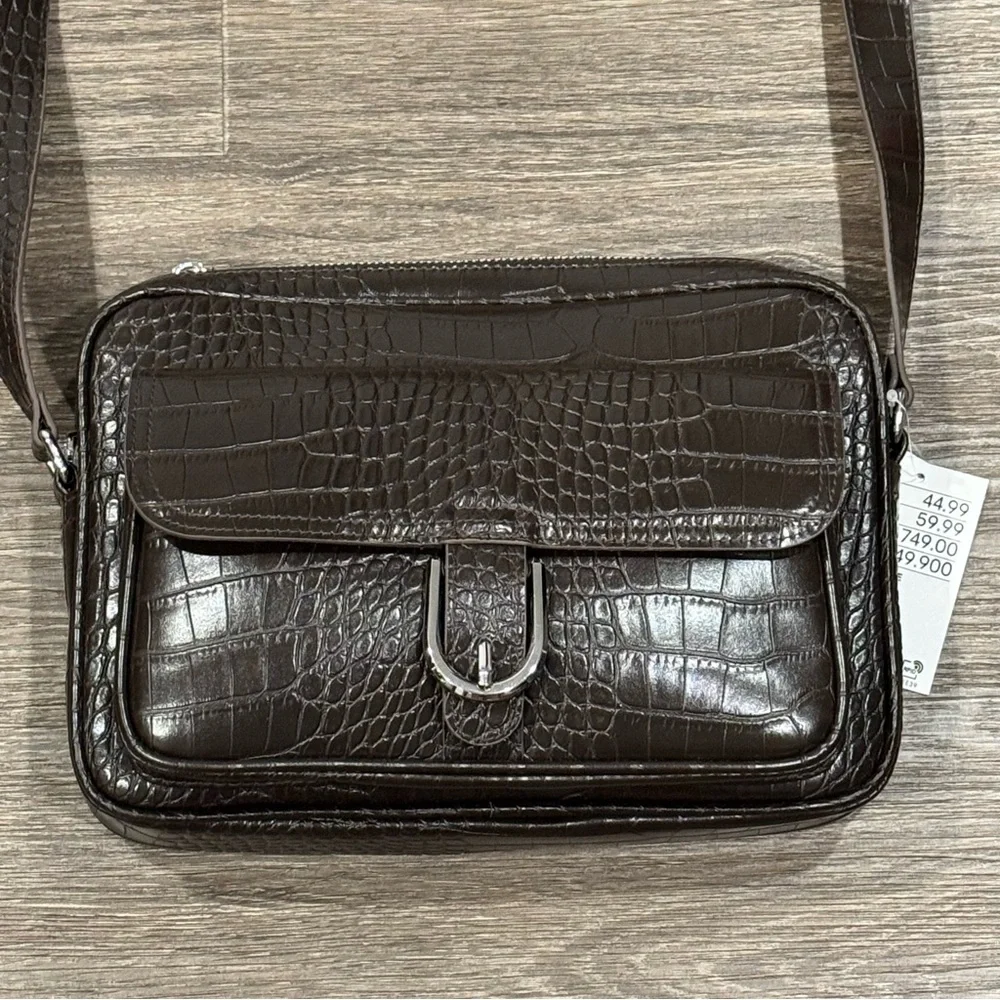 H&M Cross body Bag Faux Crocodile leather